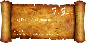 Tejfel Zsigmond névjegykártya